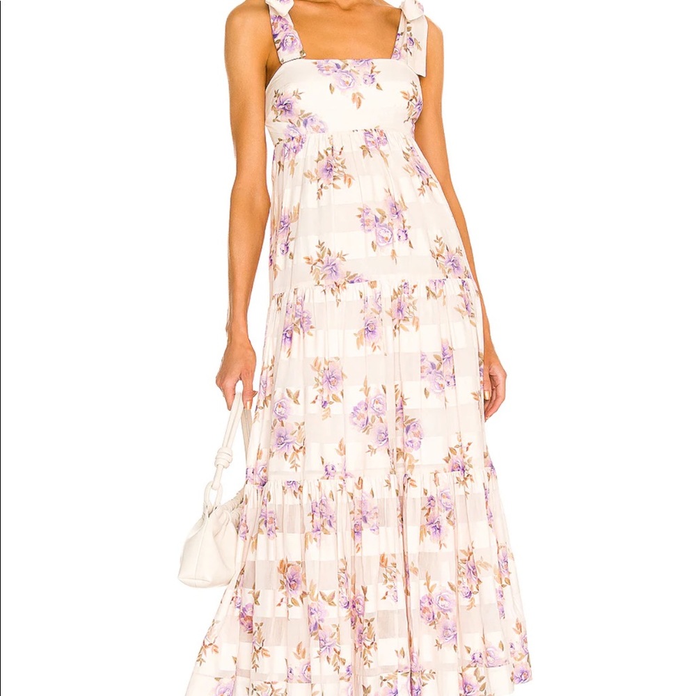 NWT Zimmermann Rosa Striped Picnic Dress in Lilac Rose